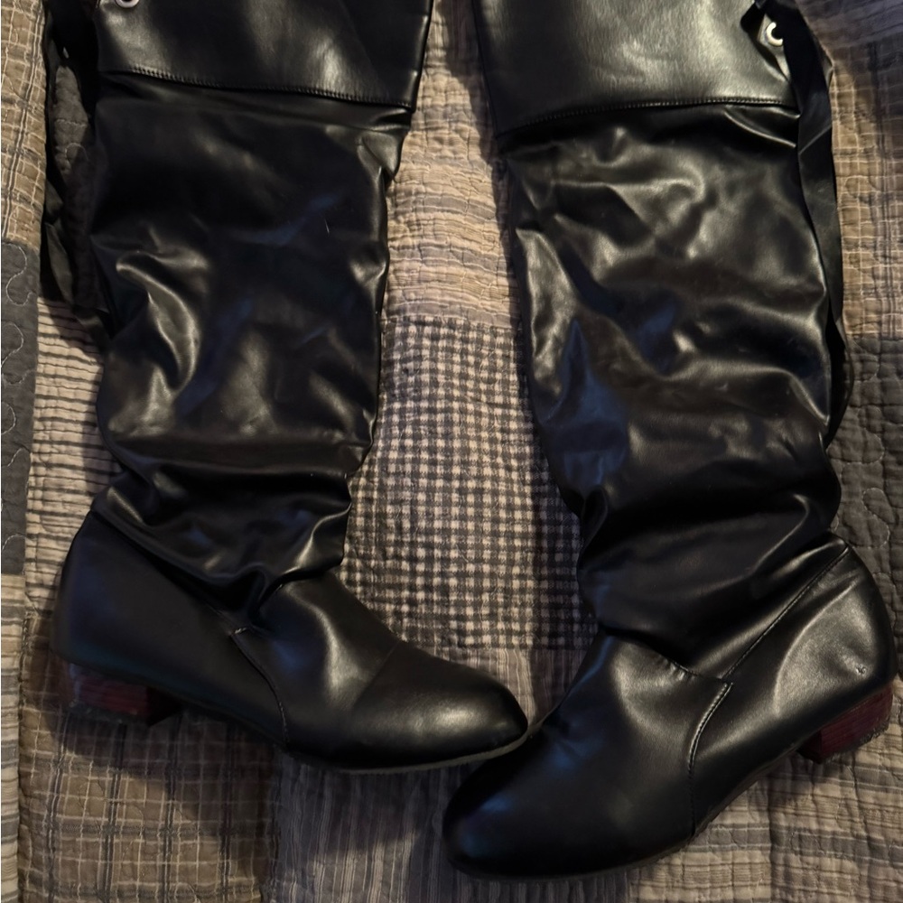 Source Unknown Black Over the Knee Boots